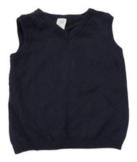 Tmavomodrá svetrová vesta H&M