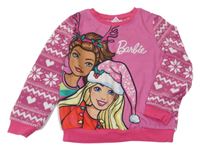 Ružová vianočná mikina s Barbie