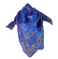 Dámský modrý šátek so vzorom