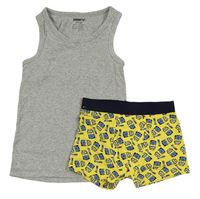 2set - žluté boxerky s Mimoni + šedý nátělník 