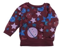 Vínová mikina s hviezdami a planetami Primark