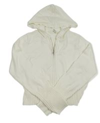 Smotanový prepínaci crop sveter s kapucňou H&M