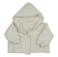 Bílá sametová zateplená bunda s kapucí 