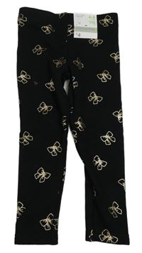 Nové - černé silnější legíny s mašlemi Primark