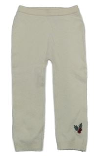 Smotanové pletené tepláky s lístky George