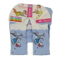 Nové - Světlemodré punčocháče s ptáčkem 