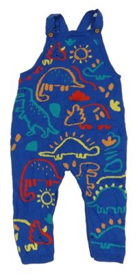 Modré pletené laclové kalhoty s dinosaury Dunnes