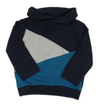 Tmavomodro-modro-sivá mikina s komínovým golierom Topolino