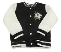 Čierno-biela baseballová mikina s loptou