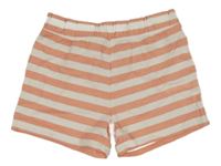 Bielo-ružové pruhované teplákové kraťasy Topolino