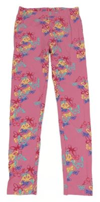 Růžovo-barevné legíny s motýly 