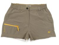 Hnedé šušťákové outdoorové kraťasy s vreckom Quechua