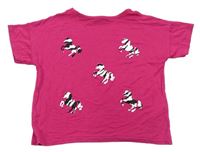 Ružové crop tričko s jednorožcami M&Co.