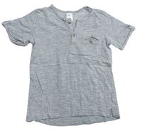 Sivé melírované tričko s vreckom H&M