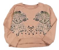 Ružová crop mikina s leopardmi C&A