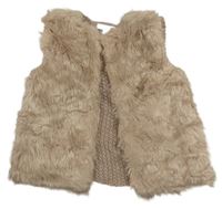 Béžová kožešinovo/pletená vesta Primark