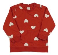 Červená mikina so srdiečkami H&M