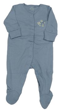 Modrošedý overal s kytičkami Next