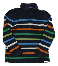 Tmavomodré polo triko s proužky M&S