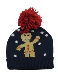 Tmavomodrá pletená čapica s perníčkem a kapucňou Active Touch