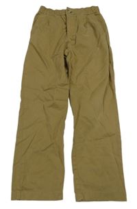 Béžové plátěné chino kalhoty Zara