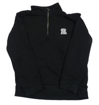 Čierna mikina s potlačou a rolákom River Island