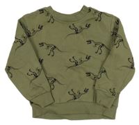 Khaki mikina s dinosaurami H&M