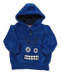 Námořnicky modrá plyšová mikina s príšerkou a kapucňou Lupilu