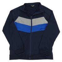 Tmavomodro-modro-strieborná prepínaci športová mikina Ergeenomix