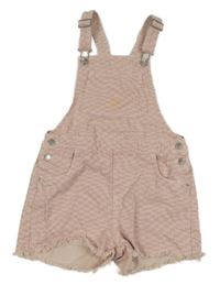 Světlerůžovo-růžové kostkované riflové laclové kraťasy M&S