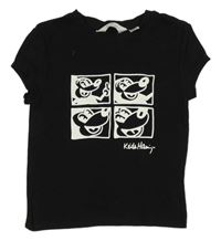 Černé žebrované crop tričko s Minnie H&M