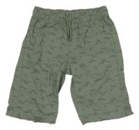 Khaki plátenné kraťasy s potlačou Topolino