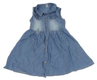 Modré ľahké rifľové prepínaci šaty Terry