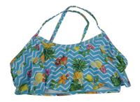 Světlemodrá vzorovaná plavková podprsenka s ovociem Alive