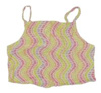 Farebný vzorovaná blúzková ý crop top Zara