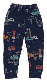 Tmavomodré tepláky s autom Tu