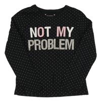 Čierne tričko s hviezdičkami a nápisom Primark