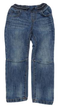 Modré rifle s pleteným pasom Denim Co.