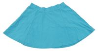 Tyrkysová bavlnená kolová sukňa H&M