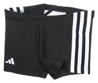 Čierne nohavičkové plavky s pruhmi Adidas