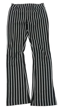 Čierno-biele pruhované flare nohavice COOLCAT