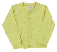 Žltý prepínaci sveter s perforovanými srdiečkami PRIMARK