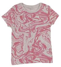 Svetloružová -ružové vzorované tričko George