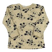 Světlebéžové melírované pyžamové triko s Mickey Disney