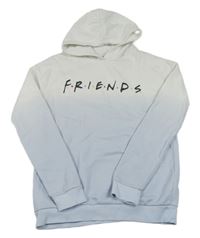 Světlemodro-bílá mikina s nápisem - F.R.I.E.N.D.S a kapucí C&A