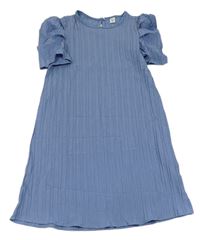 Modré rebrované šaty SHEIN