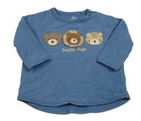 Tmavomodré tričko so zvieratkami a nápisom Next