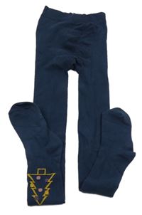 Tmavomodré pančuchy s vánočním stromčekom YIGGA