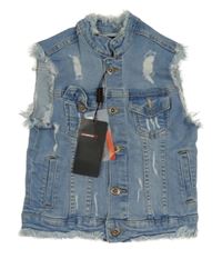 Nové - svetlomodrá rifľová vesta s vyšúchaním HYDROLIC