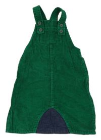 Tmavozeleno/tmavomodré manšestrovo/riflové šaty PETIT BATEAU